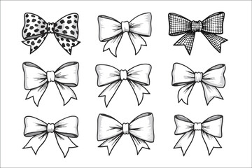 Black Ribbon Bow Illustration for Crafts