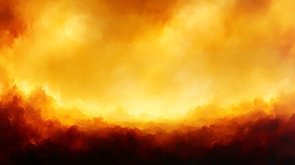 Naklejka premium Fiery Abstract Landscape Golden Hues And Dark Shadows