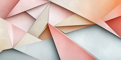 Obraz premium Abstract geometric shapes in muted pastel tones arranged in a clean minimalist composition