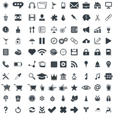 100 universal icons free vector