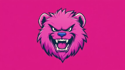 Fototapeta premium Illustration of pink cartoon mascot with toothbrush, cute style design for t-shirt, sticker, logo element.