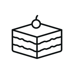 Tiramisu Cake Icon features a rich and elegant design, perfect for representing dessert menus, gourmet cafes, or Italian-inspired treats