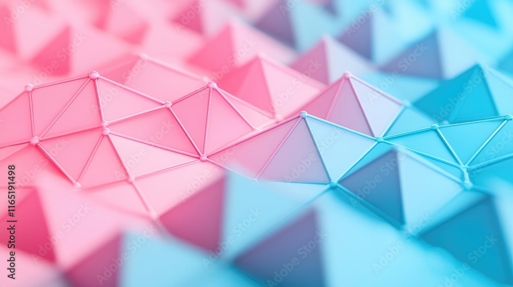 Poster starry abstract background concept. geometric patterns in soft pink and blue hues, creating a modern