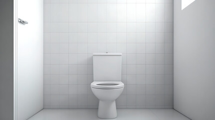 White minimalist toilet room