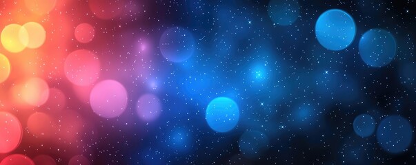 Obraz premium Starry abstract background concept. A vibrant background with colorful bokeh effects in blue and red hues, perfect for design.