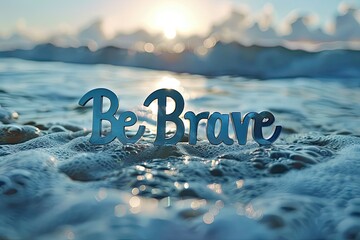 Bold "Be Brave" motivational quote on a clean, minimal background for inspiration.