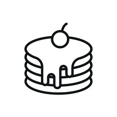 Pancake Food Icon showcases a sweet and inviting style, ideal for highlighting comfort food, casual dining, or syrup-drizzled treats