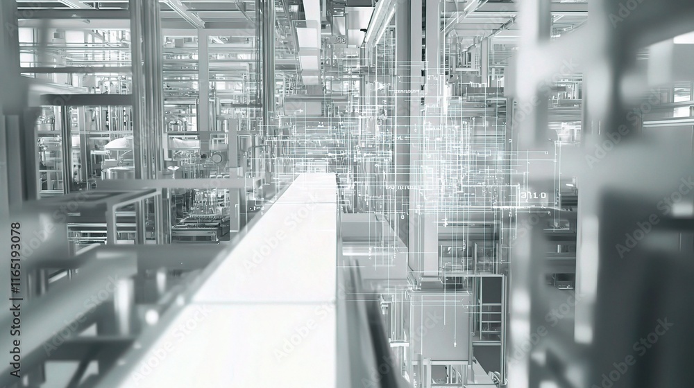 Poster futuristic abstract motion graphics of technology in a digital space