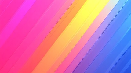Diagonal Stripes Of Vibrant Rainbow Hues