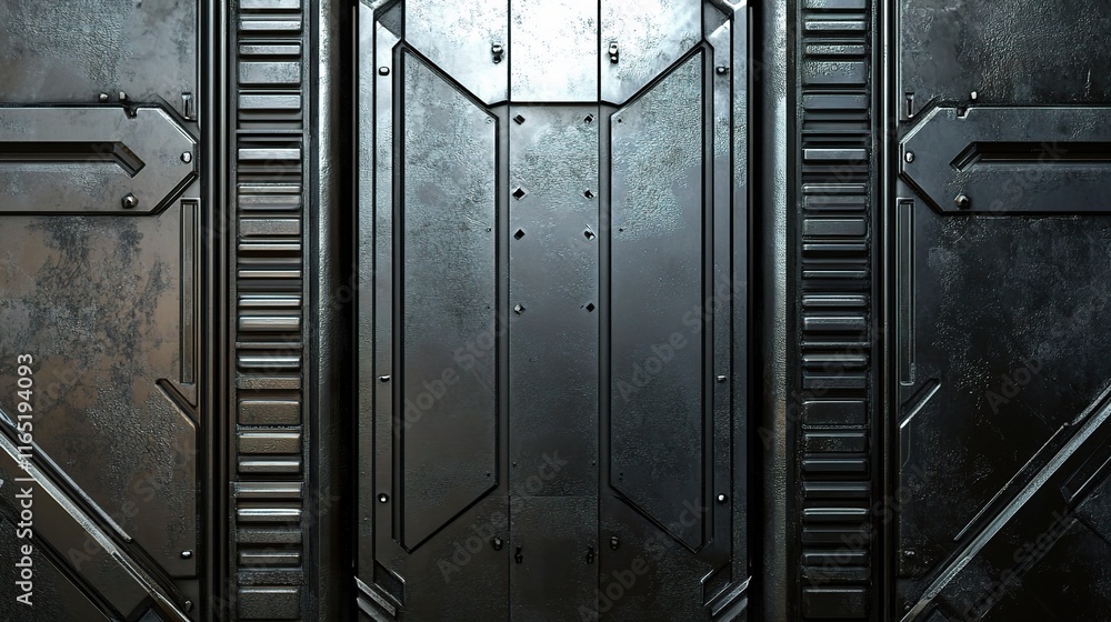 Aufkleber futuristic metallic background with 3d elements and tech style