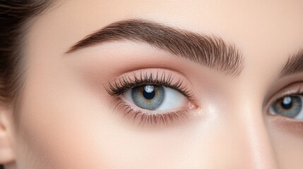 Obraz premium Close-Up of a Woman's Eye Showcasing Natural Beauty and Detail