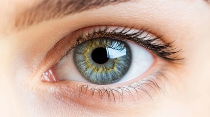 Close-Up of Beautiful Human Eye with Unique Color Patterns and Details