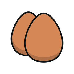 Egg Food Icon features a simple and wholesome design, perfect for representing breakfast menus, healthy eating, or farm-fresh products