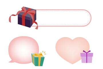 ハートとギフトのワンポイト装飾セット