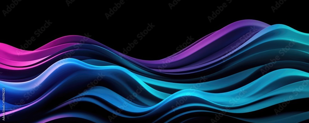 Poster noise abstract background idea. vibrant abstract waves in blue, green, and pink colors creating a dy