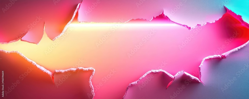 Poster torn abstract background concept. creative abstract design with vibrant colors and sharp edges for m