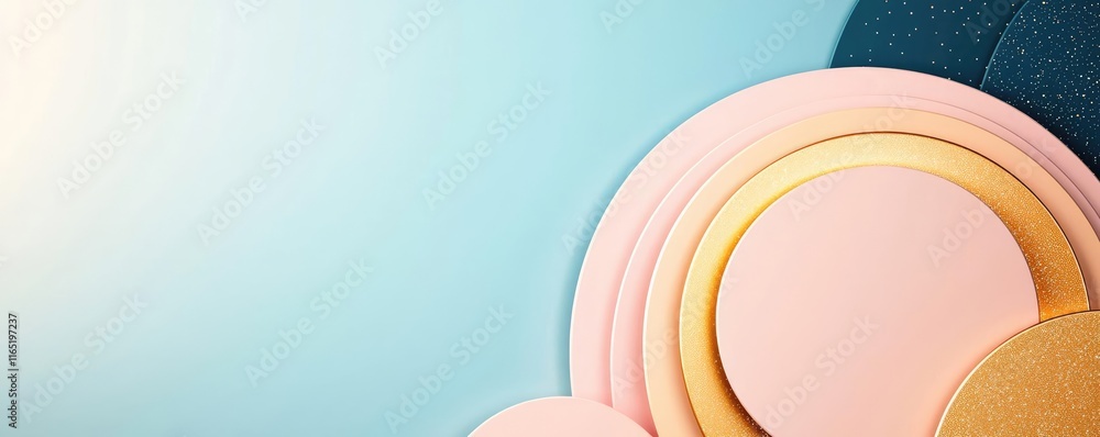 Poster starry abstract background concept. colorful circular shapes layered with soft gradients create a mo
