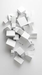 Abstract Geometric Composition of White Cubes - Modern Architectural Design