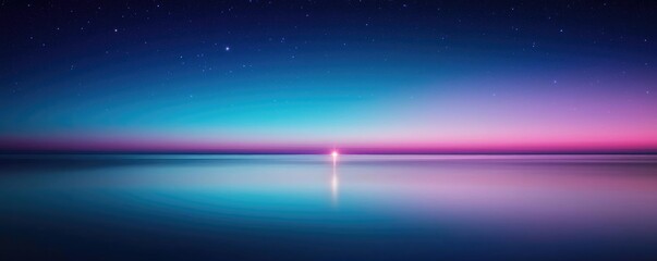 Obraz premium Starry abstract background concept. A vibrant sunset over calm waters with a gradient of colors in the sky