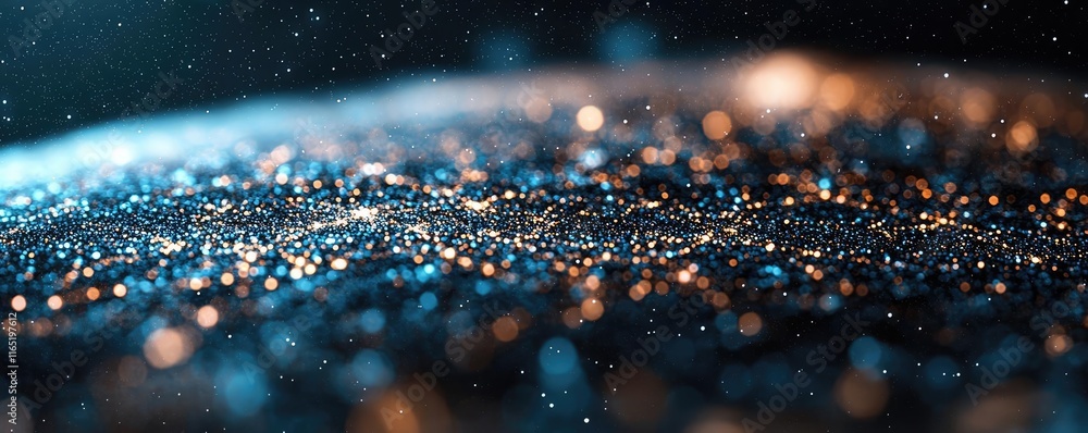 Poster starry abstract background concept. close-up view of glittering particles resembling a starry night 