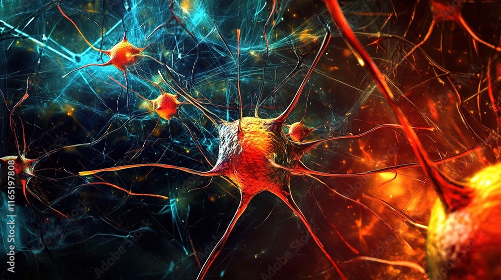 Aufkleber abstract digital background depicting technology and neural networks