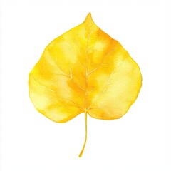 Naklejka premium Vibrant Yellow Leaf Isolated on White Background for Nature and Art Themes