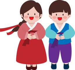 명절 한복 입은 아이들