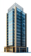 Fototapeta premium Stunning Modern Skyscraper Architectural Design with Glass Facade and Wood Accents. Contemporary Commercial Building Exterior. Modern Office Building Design.