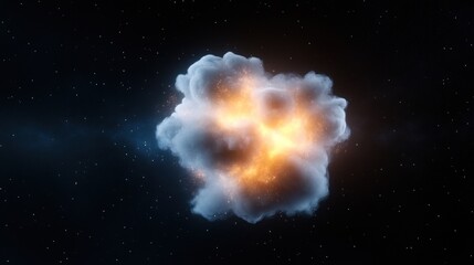 Fototapeta premium A vibrant explosion of clouds and light in a cosmic setting.