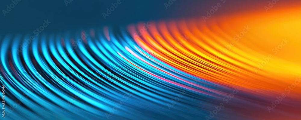 Poster noise abstract background idea. vibrant wave patterns merging blue and orange colors, suitable for c