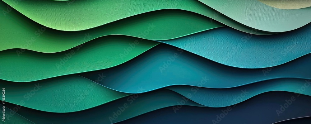 Poster torn abstract background concept. abstract wave pattern in green and blue tones, ideal for backgroun