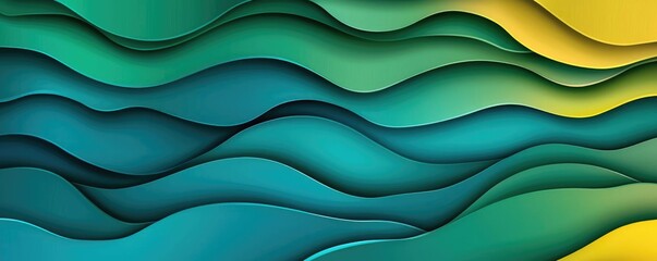 Fototapeta premium Torn abstract background concept. Abstract wave pattern in blue and green tones with soft curves and smooth gradients.