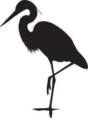 Fototapeta premium Heron bird silhouette Illustration design