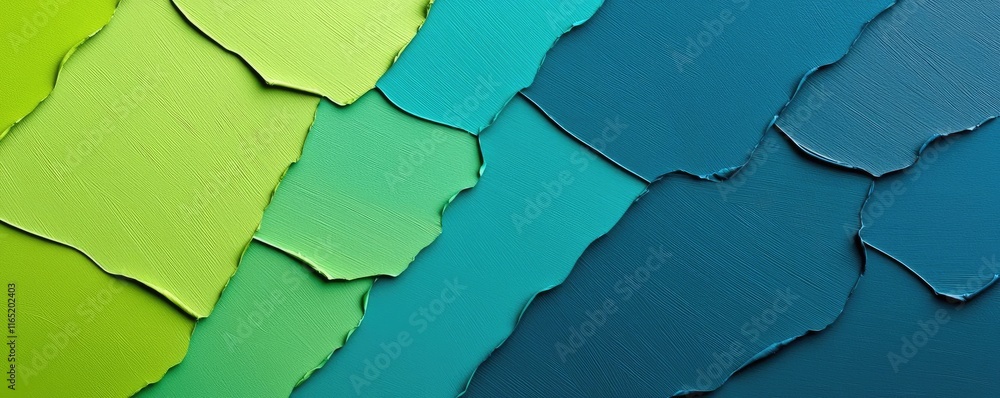Poster torn abstract background concept. a vibrant abstract display of layered colors in shades of blue and
