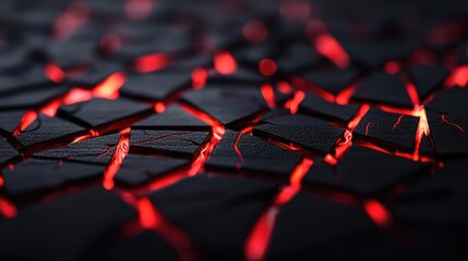 Obraz premium Torn abstract background concept. Glowing red lava cracks on a dark surface, depicting volcanic activity and natural beauty.