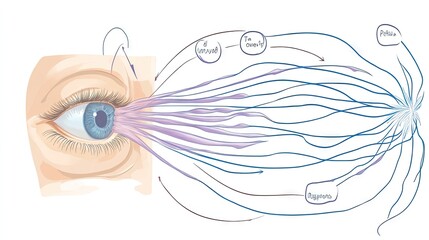 Detailed Illustration of the Human Eye Anatomy and Function