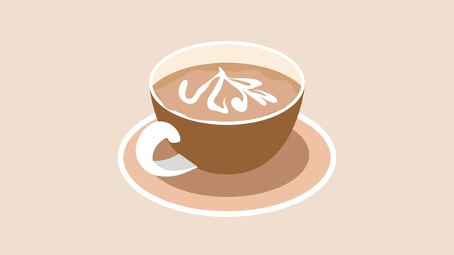 Animated video Coffee beverage Concept. Full length animation illustration. High quality 4k footage