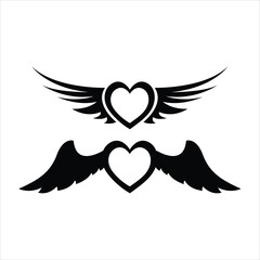Obraz premium Heart with wings flying as a symbol of love and passion