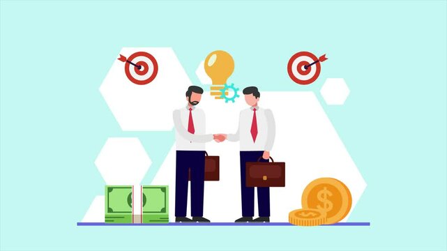 Animated video Financial literacy concept. Full length animation illustration. High quality 4k footage