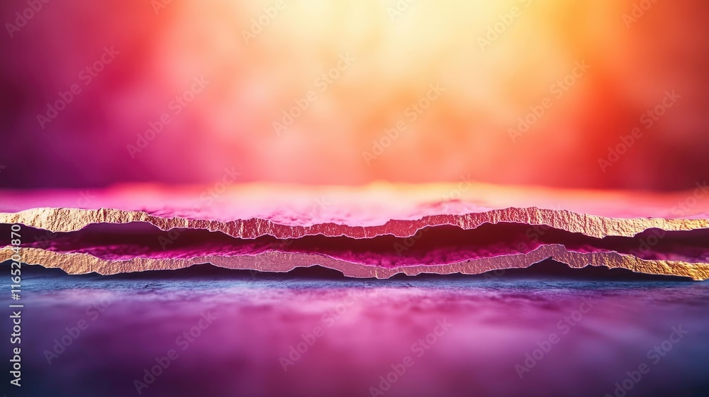 Poster torn abstract background concept. abstract layered texture with vibrant colors and soft lighting, cr