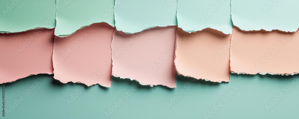 Poster torn abstract background concept. abstract torn paper design in pastel colors with a clean backgroun