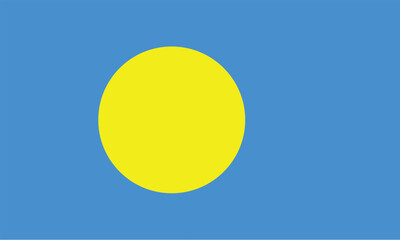 Nationall flag of Palau. Vector illustration

