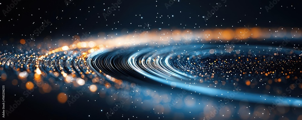 Poster starry abstract background concept. abstract technology background with glowing lights and smooth cu