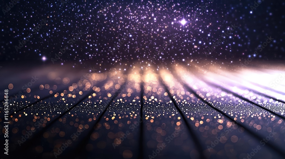 Poster starry abstract background concept. a stunning cosmic background with shimmering stars and vibrant l