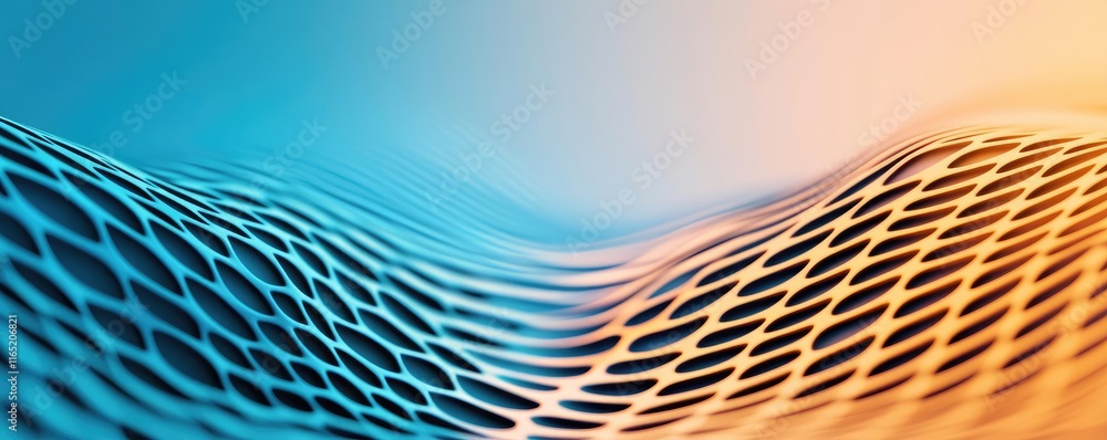 Poster noise abstract background idea. abstract wave pattern in blue and orange hues, showcasing fluid desi
