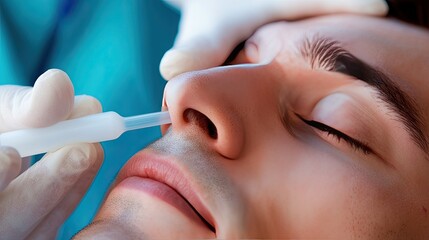 Close-Up of Medical Procedure on Patient's Face with Expert Hands