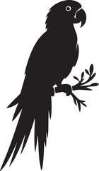 Fototapeta premium Parrot silhouette isolated on white background. Green parrot icon vector illustration design.