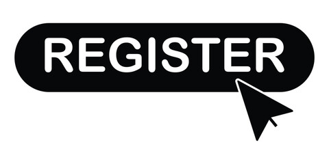 Register button icon. Vector of register button for registration in services, blogs and websites. Vector illustration. EPS 10