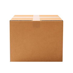 Cardboard box on transparent background