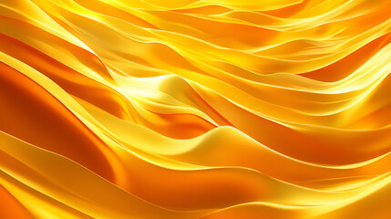 Obraz premium Golden Waves Abstract Background, Luxurious Fabric Drapes Softly and Elegantly in a Shimmering, Golden Hue